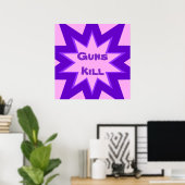 Paarse en roze Pistolen Kill Print (Thuiskantoor)