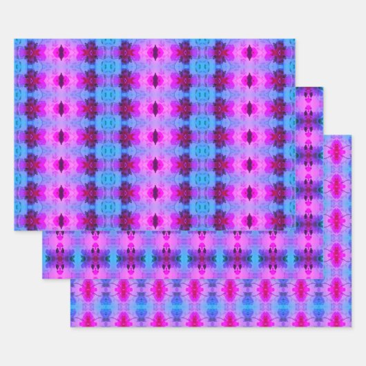 Paarse en roze plankvoering of ladevoering inpakpapier vel (Set)