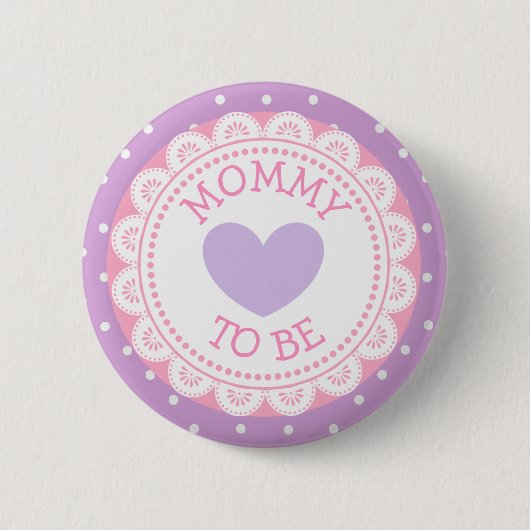 Paarse en roze poka Dot mama om Button te zijn (Voorkant)