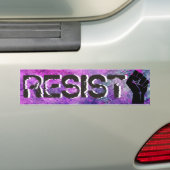 Paarse en roze RESIST Eerste Bumpersticker (Op auto)