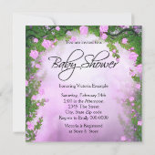 Paarse en roze Rose Baby Girl Shower Kaart (Achterkant)
