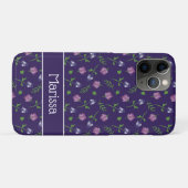 Paarse en Roze Rozen Rosebud Bloemenprint Case-Mate iPhone Case (Achterkant (horizontaal))