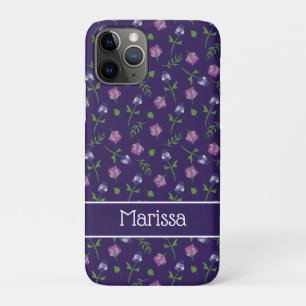  Paarse en Roze Rozen Rosebud Bloemenprint iPhone 11 Pro Hoesje