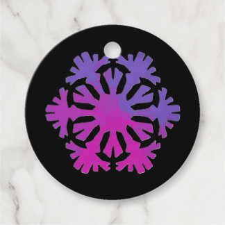 Paarse en roze sneeuwvlok  bedankjes labels