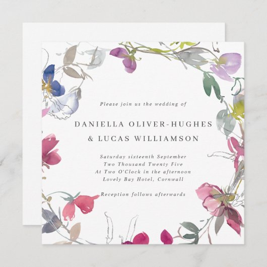 Paarse en roze snoepdop kaart (Voorkant / Achterkant)