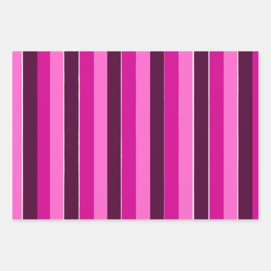 Paarse en roze strepen inpakpapier vel (Voorkant 3)