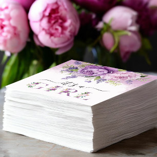 Paarse en roze tuin bloemen meisje Baby shower Servet