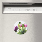 Paarse en roze Tulpen Magnet Magneet (Insitu (Vaatwasser))