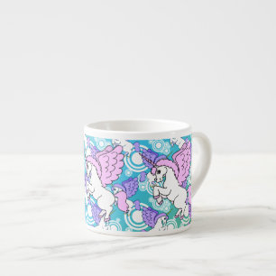 Paarse en roze Unicorn Patroon Espresso Kop