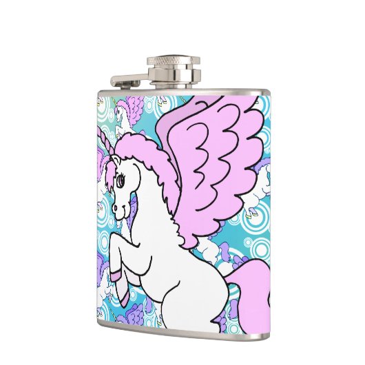 Paarse en roze Unicorn Patroon Heupfles (Links)