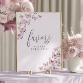 Paarse en Roze Vlinder Baby shower Favor Sign Poster