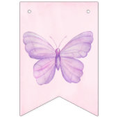 Paarse en roze vlinder Happy Birthday Banner (Eerste vlag)