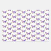 Paarse en roze vlinder thema cadeau inpakpapier vel (Voorkant 2)