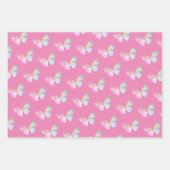 Paarse en roze vlinder thema cadeau inpakpapier vel (Voorkant)
