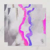 Paarse en roze Waterverf Abstract (Voorkant / Achterkant)