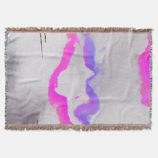 Paarse en roze Waterverf Abstract Deken (Voorkant)