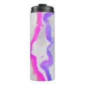 Paarse en roze Waterverf Abstract Thermosbeker (Voorkant)