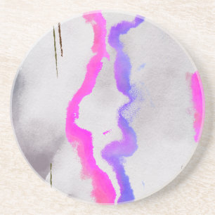 Paarse en roze Waterverf Abstract Zandsteen Onderzetter