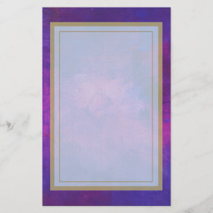 Paarse en roze Waterverf Achtergrond Briefpapier