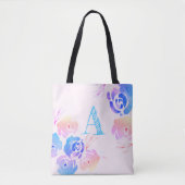 Paarse en roze Waterverf bloemen en olie Draagtas (Voorkant)