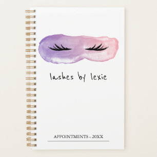 Paarse en roze Waterverf Lash Artist Benoeming Planner