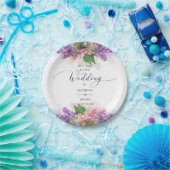 Paarse en roze Waterverf Lila bloemen bruiloft Papieren Bordje