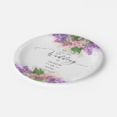 Paarse en roze Waterverf Lila bloemen bruiloft Papieren Bordje