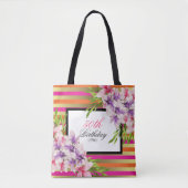 Paarse en roze Waterverf Magnolia Birthday Tote Bag (Voorkant)