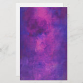 Paarse en roze Waterverf Scrapbook Background Briefpapier (Voorkant / Achterkant)
