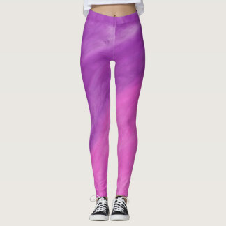 Paarse en roze Waterverf Wave Yoga Leggings