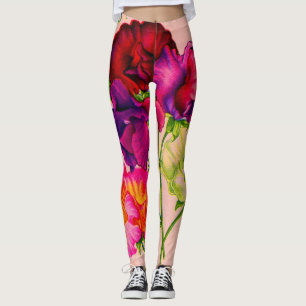paarse en roze zoete erwt leggings