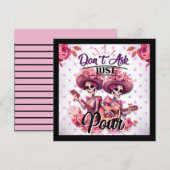 Paarse en Suikerschedel Feestdagenkaart (Voorkant / Achterkant)