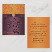 Paarse en Tangerine Floral Enclosure Kaart (Voorkant / Achterkant)