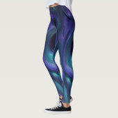 Paarse en turquoise Abstract Leggings (Links)