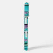 Paarse en turquoise blauw verweerd hout Case-Mate iPhone case (Achterkant / Rechts)