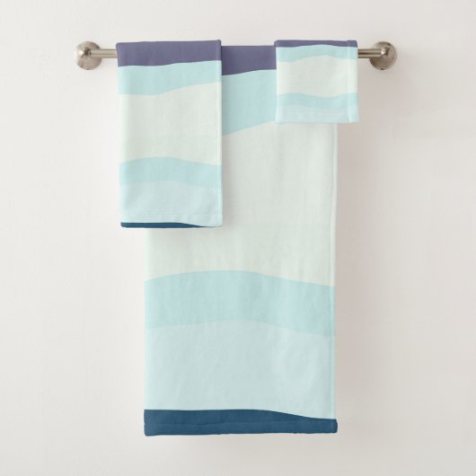 Paarse en turquoise golvende strepen bad handdoek (Insitu)