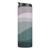 Paarse en turquoise retro stijl golven decoratie thermosbeker (Geroteerd rechts)