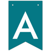 Paarse en Turquoise Simple Happy Birthday Text Vlaggetjes (Derde vlag)