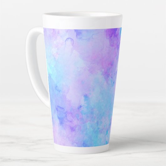 Paarse en Turquoise Waterverf Splashes Latte Mok (Linkerhoek)
