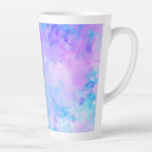 Paarse en Turquoise Waterverf Splashes Latte Mok (Rechts)