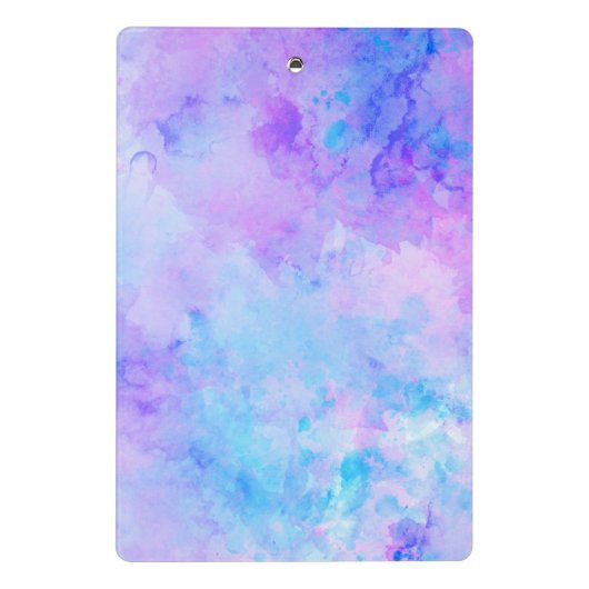 Paarse en Turquoise Waterverf Splashes Mini Klembord (Achterkant)