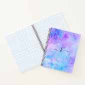 Paarse en Turquoise Waterverf Splashes Notitieboek (Binnen)