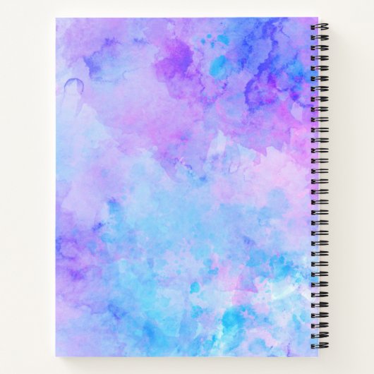 Paarse en Turquoise Waterverf Splashes Notitieboek (Achterkant)