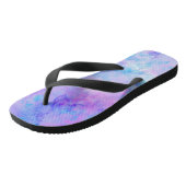 Paarse en Turquoise Waterverf Splashes Teenslippers (Schuin)