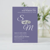 Paarse en wit-bruiloft- kaart (Staand voorkant)