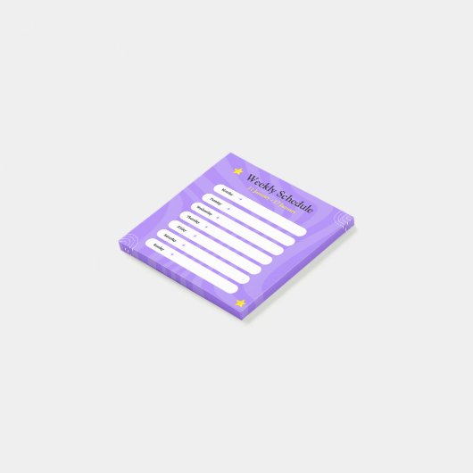 Paarse en witte Abstracte vormen weekschema Post-it® Notes (Schuin)
