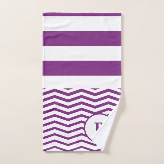 Paarse en witte band bad handdoek (Handdoek)