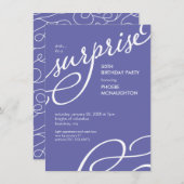 Paarse en witte beleefdheidsfeest kaart (Voorkant / Achterkant)