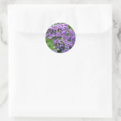Paarse en witte bloem (limonium) ronde sticker (Tas)