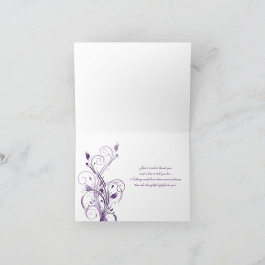 Paarse en witte bloemen dank u nota Kaart 2 (Binnen)